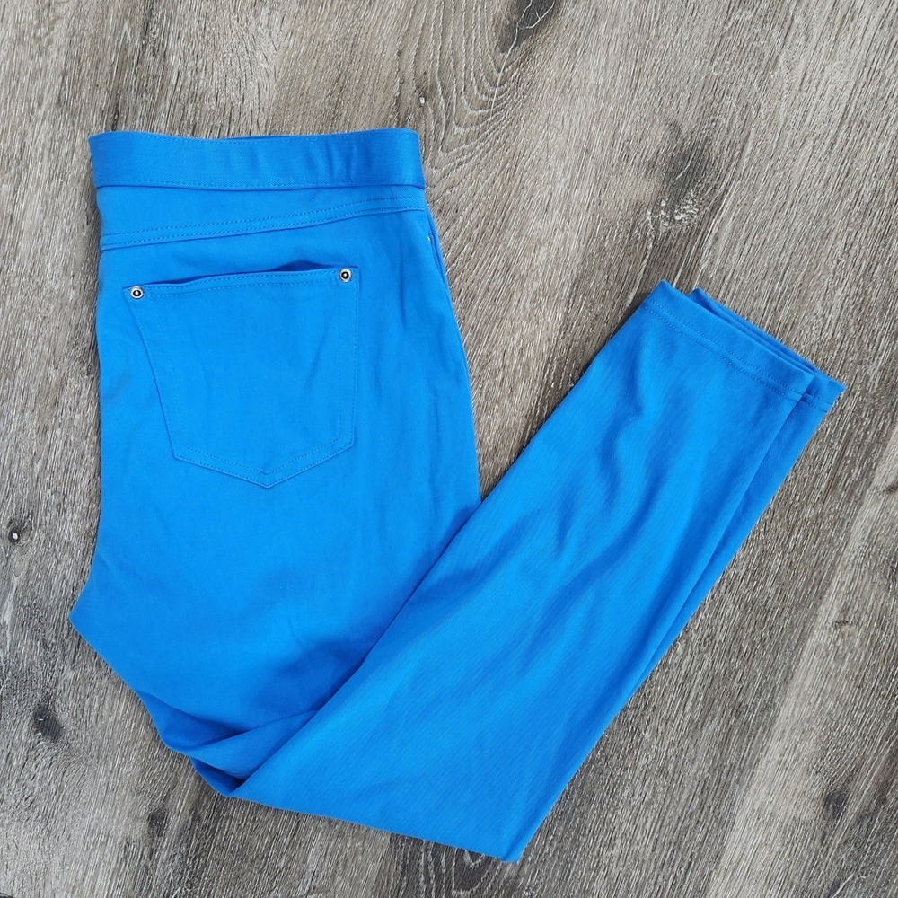 Hue Essential Denim Leggings Womens XL Bright Blue Stretch Jeggings 16140